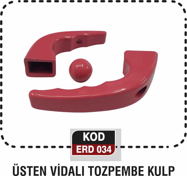 ÜSTEN VİDALI KIRMIZI KULP  ERD 034